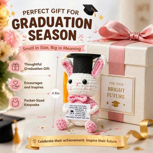 Graduation for Class of 2026 - Cute Rabbit Graduation Ornament for Office & Home, Sentimental Congrats Grad Keepsake for Friends Daughter Son, College University School Graduation Essentials in Saudi Arabia