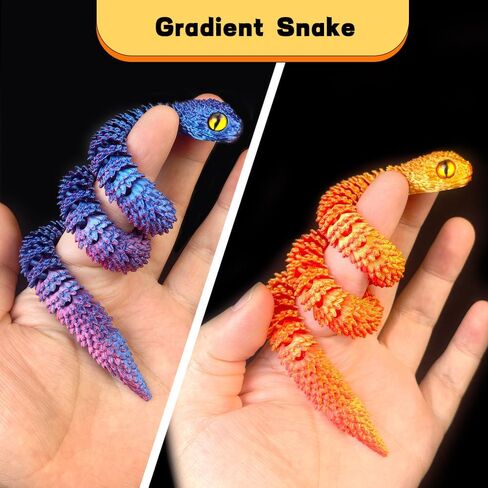 5PCS 12-Inch 3D Printed Snake Fidget Toys, Articulated Snakes, Glow in The Dark, Desk Decor, Shelf Display, Stress Relief, Family Play, Easter Basket Stuffers, Party Favor, Gifts for Kids & Adults in Saudi Arabia