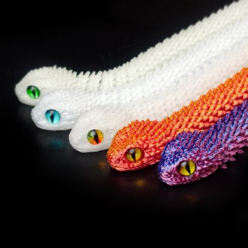 5PCS 12-Inch 3D Printed Snake Fidget Toys, Articulated Snakes, Glow in The Dark, Desk Decor, Shelf Display, Stress Relief, Family Play, Easter Basket Stuffers, Party Favor, Gifts for Kids & Adults in Saudi Arabia