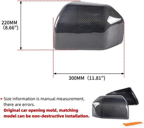Real Carbon Fiber Rearview Mirror Cover for Ford F150 2015-2020 Side Mirror Cover Trim Replacement Ford F150 Accessories Full Mirror Cap Textured Black in Kuwait