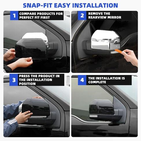 Real Carbon Fiber Rearview Mirror Cover for Ford F150 2015-2020 Side Mirror Cover Trim Replacement Ford F150 Accessories Full Mirror Cap Textured Black in Kuwait