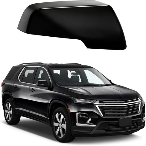 غطاء مرآة بديل لجانب الركاب الأيمن باللون الأسود اللامع لسيارة 2018-2024 Chevy Traverse و2020-2023 GMC Acadia، نمط بديل مباشر، وليس ملصق in Kuwait
