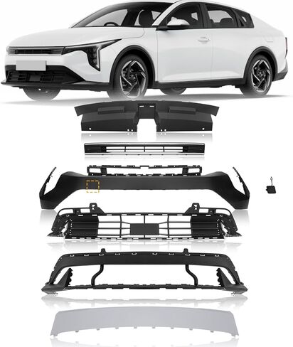 7PCS Front Bumper Cover Set Compatible with 2025 2026 Kia K4 LX, with Upper Lower Grille, Upper Radiator Support, Skid Plate in Saudi Arabia