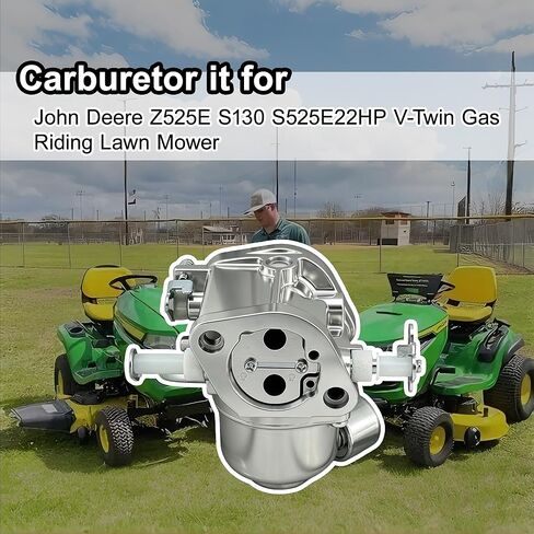 مجموعة المكربن ​​Z525E S130 S525E المتوافقة مع جزازة العشب John Deere 22HP V-Twin، تتضمن مضخة وقود فلتر الهواء، تحل محل AUC11380 in Kuwait