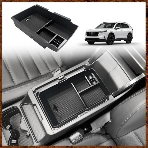 Muslogy Center Console Organizer Compatible with 2023 2024 2025 2026 Honda CRV & CRV Hybrid Tray & Armrest Hidden Storage Compartment 2PCS Set(Console Tray+Hidden Organizer) in Kuwait