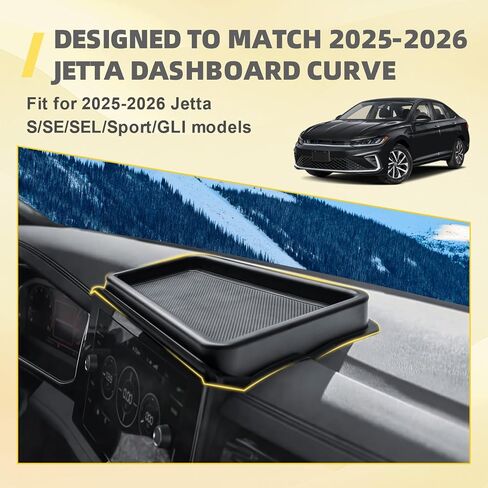 Dashboard Organizer Storage Tray Compatible with 2025 2026 Volkswagen Jetta Accessories - Behind 8-inch Screen Organizer for 2025-2026 Jetta S/SE/SEL/Sport/GLI Dash Shelf ABS in Saudi Arabia
