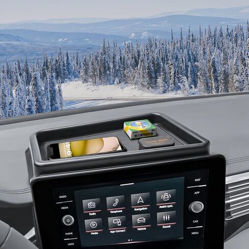 Dashboard Organizer Storage Tray Compatible with 2025 2026 Volkswagen Jetta Accessories - Behind 8-inch Screen Organizer for 2025-2026 Jetta S/SE/SEL/Sport/GLI Dash Shelf ABS in Saudi Arabia