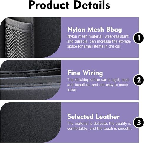 Car Air Vent Storage Bag, Napa Leather Vent Organizer Pouch, Large Capacity Car Air Conditioner Storage Organizer, Universal Organizing Bag for ID Cards Glasses Phones Keys (Black) in Saudi Arabia