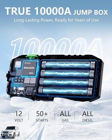 X8 Jump Starter 8000A Battery Jumper Starter Portable with Force Start, 12V Car Starter Jump Box & Battery Booster for All Gas & Diesel Engines, QC 3.0 Quick Charge, LED Light, Passenger Car in Saudi Arabia
