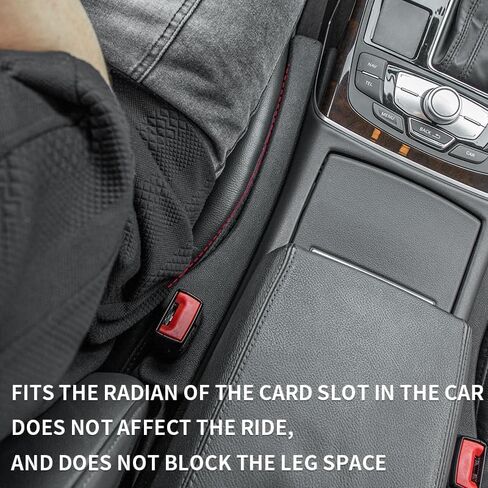2-Pack Car Seat Gap Filler, Universal PU Leather Seat Gap Organizer, Fill Gaps Between Console and Seat, No More Items Falling, Crevice Catcher Plug for Car SUV Truck (Black) in Kuwait