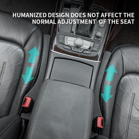 2-Pack Car Seat Gap Filler, Universal PU Leather Seat Gap Organizer, Fill Gaps Between Console and Seat, No More Items Falling, Crevice Catcher Plug for Car SUV Truck (Black) in Kuwait