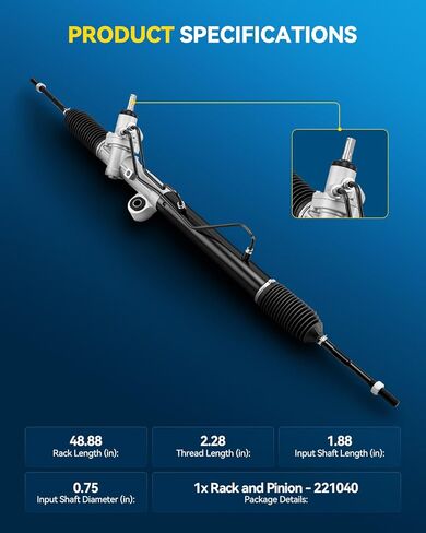 PHILTOP Hydraulic Power Steering Rack and Pinion Compatible for 2006-2010 H3, 2010 H3T Replace 22-1040 in Kuwait