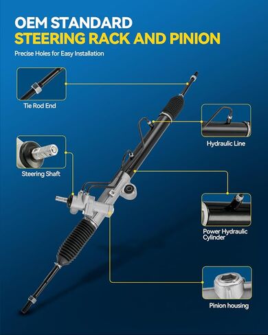 PHILTOP Hydraulic Power Steering Rack and Pinion Compatible for 2006-2010 H3, 2010 H3T Replace 22-1040 in Kuwait