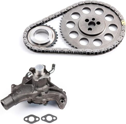 سلسلة توقيت المحرك AW5077 9-4190 مع مجموعة مضخة المياه تحل محل Chevy Astro Express 1500 2500 P30 S10 Silverado 1500 Classic لـ GMC Jimmy P3500 Safari Savana Sierra 1500 1500 Classic Sonoma 99-07 in Kuwait