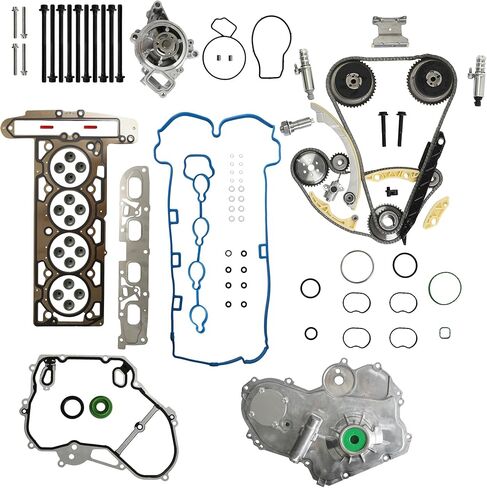 Head Gasket Set Timing Chain Kit With Cam Phaser VVT Solenoid Water Oil Pump Fit For Chevy Equinox Malibu Buick Lacrosse Regal Verano Gmc Terrain 2.4 2.2L 2011-2017 in Saudi Arabia