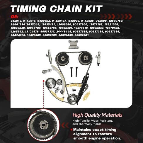 Head Gasket Set Timing Chain Kit With Cam Phaser VVT Solenoid Water Oil Pump Fit For Chevy Equinox Malibu Buick Lacrosse Regal Verano Gmc Terrain 2.4 2.2L 2011-2017 in Saudi Arabia