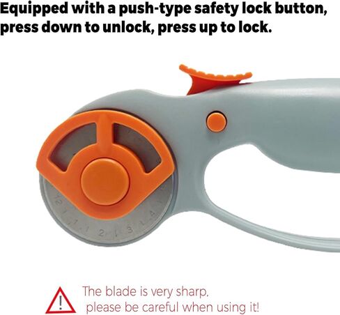Rotary Cutter for Fabric with Safety Lock,Fabric Cutter Rotary Tool with Ergonomic Classic Comfort Loop for Crafting Sewing Quilting 45mm in Saudi Arabia