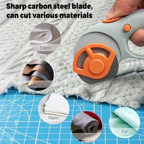 Rotary Cutter for Fabric with Safety Lock,Fabric Cutter Rotary Tool with Ergonomic Classic Comfort Loop for Crafting Sewing Quilting 45mm in Saudi Arabia