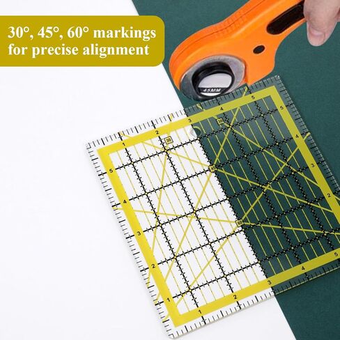 7 Pieces Quilting Rulers Templates, 2.5",3.5", 5",6", 8.5", 10.5",12" Square Sewing Ruler Fabric Cutting Rulers Acrylic Quilters Ruler with Non-Slip Pads for Quilting and Sewing in Kuwait