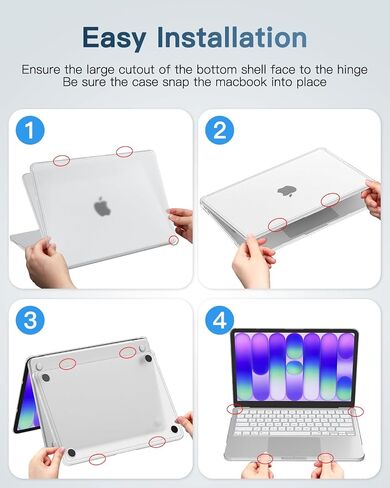 Fintie Case for MacBook Neo 13 Inch A3404 (2026 Release) - Ultra-Thin Hard Shell Cover, Anti-Crack Bumper, Scratch-Resistant Protective Case, Anti-Fingerprints PC Hard Shell Laptop Cover (Clear) in Kuwait