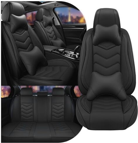 CTDS Car Seat Covers for Acura MDX 2001-2026, Stylish Sport Seat Cover, Premium Nappa Leather Car Seat Cover. Automobile Seat Covers Sets.(Luxury 5 Seats/Pure Black) in Kuwait