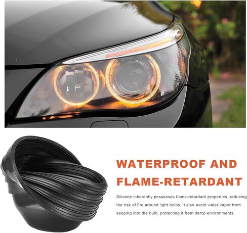 2 PCS Car Headlight Dust Covers, 100mm 4" Dustproof Vehicle LED Headlight Housing Shell, Adjustable Front Light Dust Cover Rubber Seal Cap for Most Cars SUVs Trucks RVs in Saudi Arabia