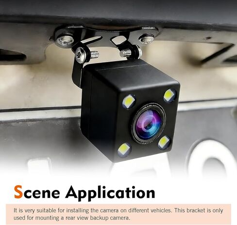 3 PCS Car Rear Camera Mount, Metal Adjustable Backup Camera Bracket, Stable Windshield Dash Cam Camera Replacement Stand for 13mm Screw, Universal for Most Cars (Black) in Saudi Arabia