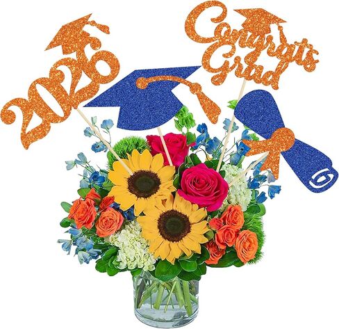 12 قطعة من Gyufise تهانينا غراد 2026 أعواد مركزية لامعة 2026 التخرج تم دبلومة طاولة الزهور المركزية أعواد فئة 2026 ديكورات الحفلات لعام 2026 لوازم حفلات التخرج باللون الوردي in Kuwait