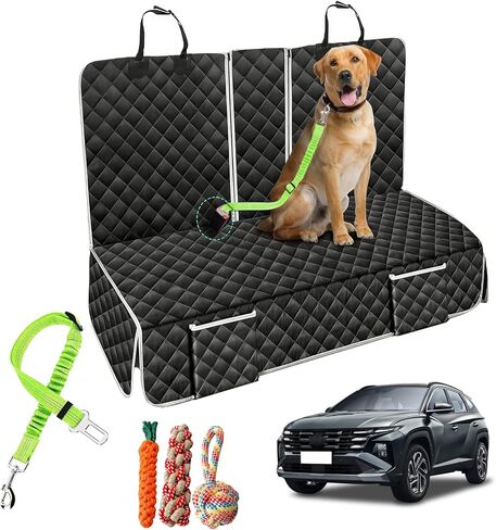 Dog Car Back Seat Cover for Hyundai Tucson Santa Fe Kona 2020-2026 Accessories, Waterproof Pet Seat Cover Bench Seat Cover, Non-Slip Back Seat Protector in Kuwait
