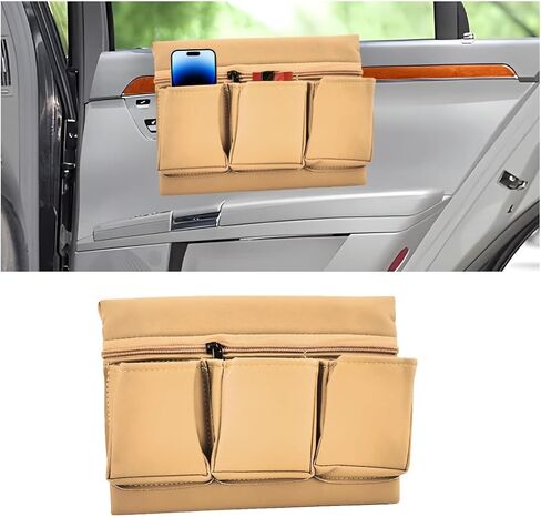 Car Window Armrest Storage Box, Multi-Function Comfortable Vehicle Door Window Arm Rest Pad Organizer, Multiple Pockets Automotive Interior Door Elbow Rest Pad Cushion, Universal Fit (Black) in Kuwait
