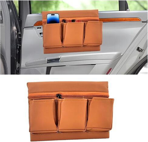 Car Window Armrest Storage Box, Multi-Function Comfortable Vehicle Door Window Arm Rest Pad Organizer, Multiple Pockets Automotive Interior Door Elbow Rest Pad Cushion, Universal Fit (Black) in Kuwait