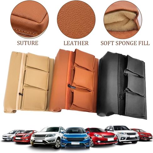 Car Window Armrest Storage Box, Multi-Function Comfortable Vehicle Door Window Arm Rest Pad Organizer, Multiple Pockets Automotive Interior Door Elbow Rest Pad Cushion, Universal Fit (Black) in Kuwait