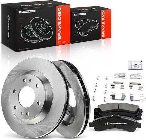 A-Premium 12.01 inch (305mm) Front Vented Disc Brake Rotors + Ceramic Pads kit Compatible with Select Chevy, Buick, GMC, Isuzu and Oldsmobile Models - Rainier, Trailblazer, Envoy, Ascender, Bravada in Saudi Arabia