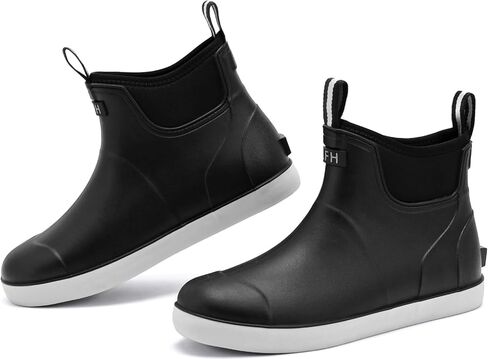 Women’s Deck Boots Waterproof Ankle Rain Boots Short Rubber Chelsea Booties with Anti-Slip Sole,Garden Shoes for Outdoor Work Fishing & Farming in Saudi Arabia