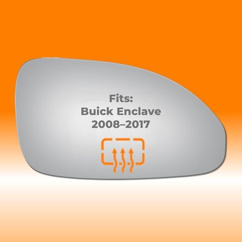Burco 5290H Convex Passenger Side View Heated Mirror, OEM# 15952800, Fits Buick Enclave 2008-2017, Drop Fit Replacement for Heated Mirrors, Smooth Edges for Safety in Kuwait