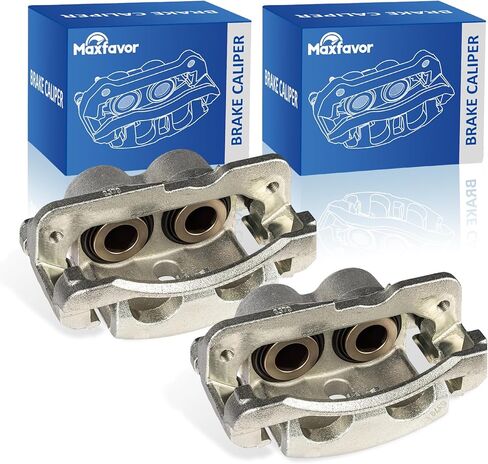 Maxfavor 18B4728 18B4729 مجموعة فرجار الفرامل القرصية مع دعامة متوافقة مع شيفروليه 2000-2013 سوبربان 2500 لـ 2000-2006 جي إم سي يوكون 2003-2008 سافانا 1500 مجموعة فرجار الفرامل الأمامية اليسرى اليمنى in Kuwait