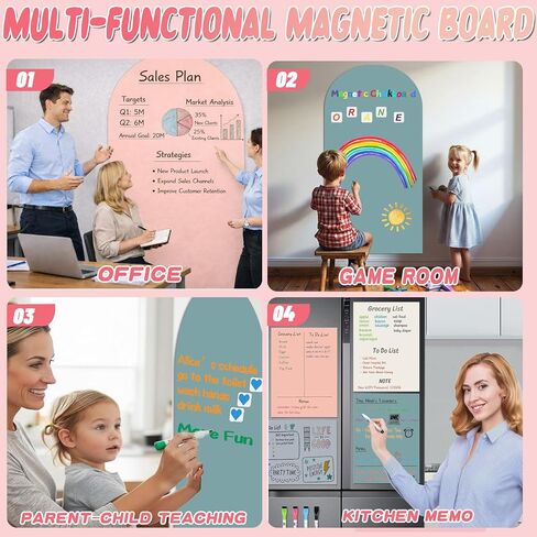 Magnetic Arch Wall Decal for Kids 18x40 Inch,Upgraded Thickened Magnetic Chalkboard for Most Wall,Suitable for Home Decoration Wallpaper and Children's Game Room (Grey, 18" W x 40" H) in Saudi Arabia