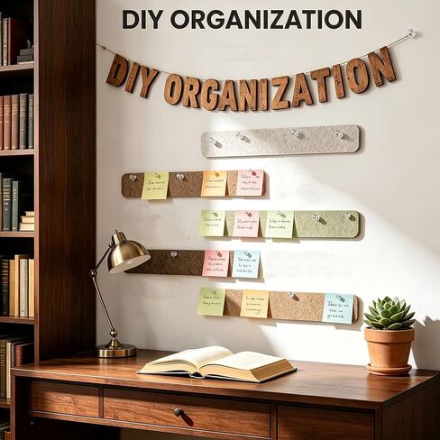 Felt Strip Bulletin Board,8-Pack Cork Board Alternative Bar Strips Boards–13" x 2" Felt Wall Tiles with 48 Push Pins&48 Adhesive Tapes,Removable Adhesive Install Felt Pin Board for Wall,Home Office in Saudi Arabia