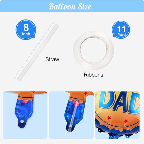 Happy Fathers Day Balloons, 18" Father's Day Foil Balloons, Father's Day Best Dad Ever Party Decoration Supplies in Saudi Arabia