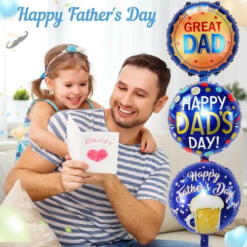 Happy Fathers Day Balloons, 18" Father's Day Foil Balloons, Father's Day Best Dad Ever Party Decoration Supplies in Saudi Arabia
