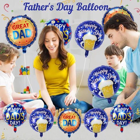 Happy Fathers Day Balloons, 18" Father's Day Foil Balloons, Father's Day Best Dad Ever Party Decoration Supplies in Saudi Arabia