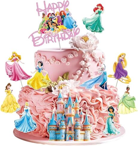 Cute Happy Birthday Cake Toppers, Cute Princess Cake Topper, Cartoon Birthday Cake Decorations, Perfect for Parties and Holiday Celebrations in Saudi Arabia
