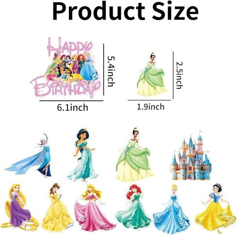 Cute Happy Birthday Cake Toppers, Cute Princess Cake Topper, Cartoon Birthday Cake Decorations, Perfect for Parties and Holiday Celebrations in Saudi Arabia