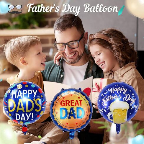 Happy Fathers Day Balloons, 18" Father's Day Foil Balloons, Father's Day Best Dad Ever Party Decoration Supplies in Saudi Arabia