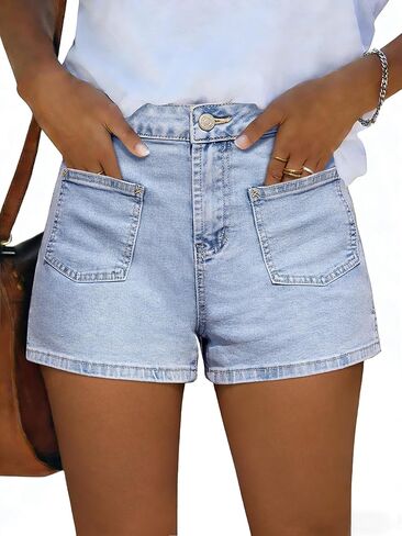 IWD Jean Shorts for Women Stretchy High Waist Denim Shorts Y2K Casual Summer Jean Jorts with Pockets in Saudi Arabia