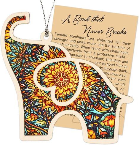 Unbreakable Friend Gifts for Women,Sister Gifts, Friendship Elephant Ornament, Valentines Day Ornaments, Sisterhood Elephant Ornament for Women,Friendship Gifts in Saudi Arabia