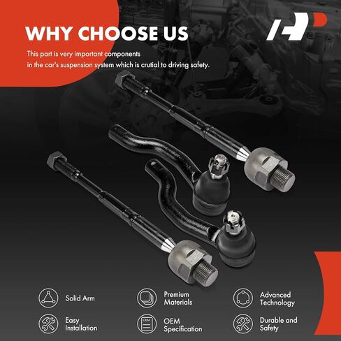 A-Premium Set of 4, Front Inner Outer Tie Rod End Kit, Compatible with Nissan TITAN 2017-2023 in Kuwait