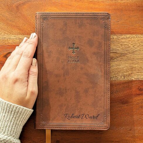 الكتاب المقدس الكاثوليكي المخصص من SacredBound - الطبعة الكاثوليكية NRSV، Brown LeatherSoft | الاسم المنقوش، الكتاب المقدس الكامل المكون من 73 كتابًا، هدية للمعمودية، التثبيت، RCIA (الاسم فقط) in Kuwait
