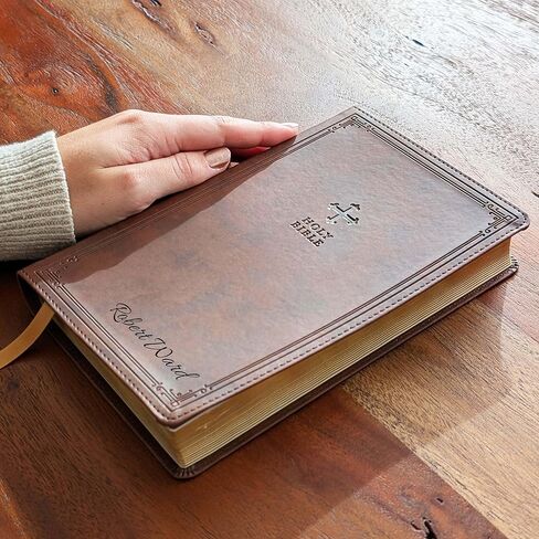 الكتاب المقدس الكاثوليكي المخصص من SacredBound - الطبعة الكاثوليكية NRSV، Brown LeatherSoft | الاسم المنقوش، الكتاب المقدس الكامل المكون من 73 كتابًا، هدية للمعمودية، التثبيت، RCIA (الاسم فقط) in Kuwait