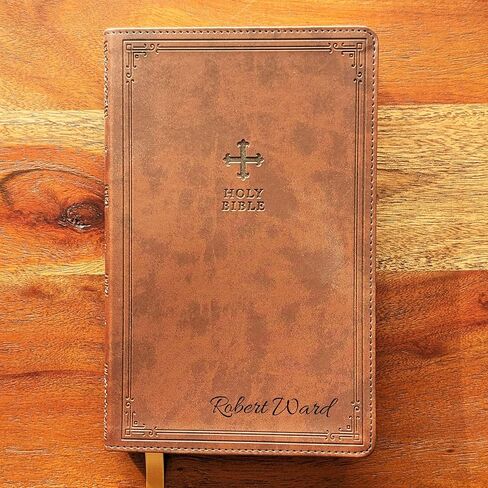 الكتاب المقدس الكاثوليكي المخصص من SacredBound - الطبعة الكاثوليكية NRSV، Brown LeatherSoft | الاسم المنقوش، الكتاب المقدس الكامل المكون من 73 كتابًا، هدية للمعمودية، التثبيت، RCIA (الاسم فقط) in Kuwait